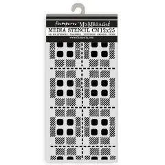 Stamperia Stencil 4.92"X9.84"-Gear Up For Christmas Fabric Pattern