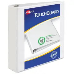 Avery TouchGuard Protection View 3 Ring Binder, Clear View Cover, 2" Slant Rings, 1 White Binder (17143)