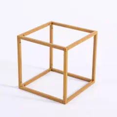 2 pcs 8" tall Matte Gold Geometric Cube Metal Stands Wedding Party Vase Holders