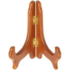 Bard's Hinged Medium Wood Plate Stand, 5" H x 5.75" W x 3.75" D (For 5" - 7.5" Plates)