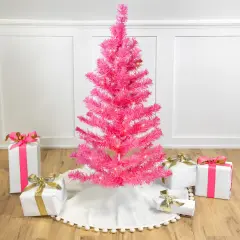 Northlight Pre-Lit Tinsel Artificial Christmas Tree - 3' - Pink - Clear Lights