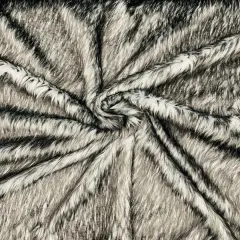 1 Yard Two Tone Husky Faux Fur Fabric Soft High Pile for Blankets Decor Costumes 58-60 inches Width Gray-Black