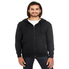 Unisex Triblend French Terry Full-Zip BLACK SOLID