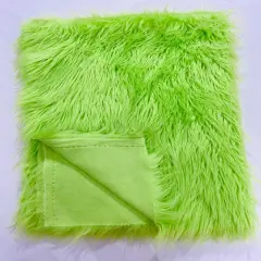 1 Yard Shaggy Vegan Faux Fox Fur Fabric for Crafting Decor and Costumes Lime Green