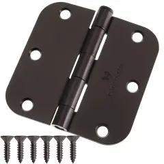 Cauldham Heavy-Duty 3-1/2" Interior Door Hinges with 5/8" Radius Corners - Oil Rubbed Bronze