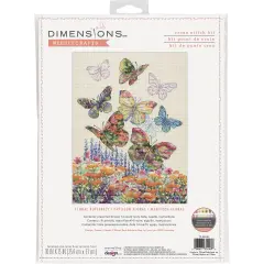 Dimensions Counted Cross Stitch Kit 10"X13"-Floral Butterfly