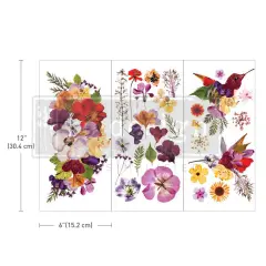 Small Transfers - Organic Flora - 3 sheets, 6"x12"