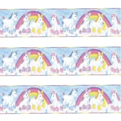 Unicorns Edible Image Edible Cake Topper Frosting Sheet cake border 3 Strips per sheet