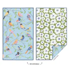 Floral Finch & Friends Microfiber Hand Towel