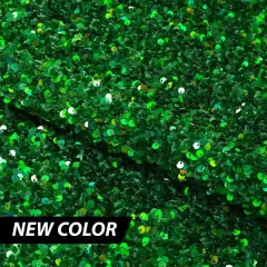 1 Yard Stretch Velvet Sequin Fabric 2 Way Polyester Spandex 36" x 60" Length by Width Kelly/Kelly