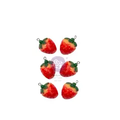 Strawberry Milkshake Collection Metal Charms - 6 pcs