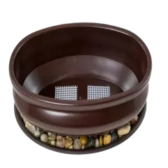 9" Oval Heavy Duty Plastic Bonsai / Succulent Pot + Tray + Rock + Mesh Combo