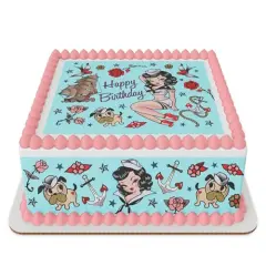 Suzy the Sailor Happy Birthdad Edible Icing Sheets- Assorted Image Cake Toppers-Frosting Sheets- Cookies- Cupcake Toppers