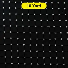 Glitter Diamond Mesh Nylon Spandex Mesh Silver Black