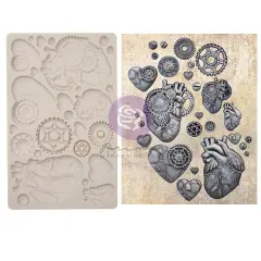 Finnabair Moulds - Steampunk Hearts - 5" x 8" x 8mm Copyright #VA0002325608