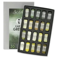 Richeson Soft Handrolled Pastels - Earth Greens, Set of 20