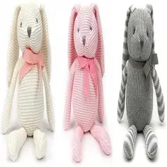 Organic Baby Toys Bunny Rabbit Stuffed Animals Bulk 7.1" (3pcs/Set)