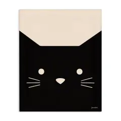 Stupell Industries Black Cat Close Up Canvas Wall Art Design by Jessica Beck