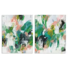Stupell Industries Green Abstract Layers 2 pc Canvas Wall Art Set Design by June Erica Vess