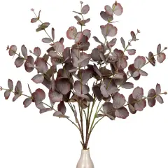 5 pcs 30" Artificial Eucalyptus Fall Stems - Cofffee