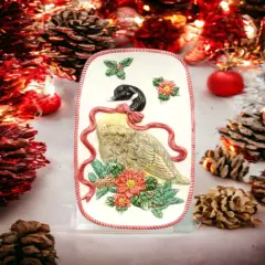 Ceramic Christmas Goose Spoon Rest, Home D&eacute;cor, Gift for Her, Gift for Mom, Farmhouse Kitchen D&eacute;cor, Christmas D&eacute;cor