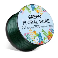 Floral Wire 22 Gauge Flower Wire for Craft, 200 Yards Green Flexible Paddle Florist Wire for Flower, Green Florist Wire Christmas Wreaths Tree, Garland Floral Flower Arrangements, and Wreath Frame