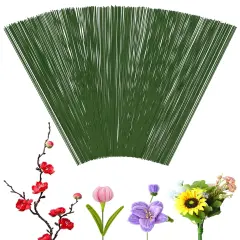 100 PCS 26 Gauge Green Floral Wire Stems for Artificial Flower Making,Florist Wire,Flower Wire for Crafts,Alambre para Flores for Wreaths, Flower Arrangements and DIY Projects