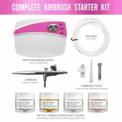 Airbrush Professional Series Bakell Airbrush Gun Kit (PINK Edition)