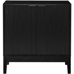 Best Choice Products 2-Door Reeded Storage Cabinet w/ Soft-Close Doors, Multipurpose Accent Furniture Black