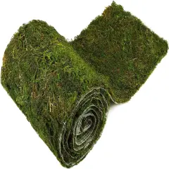 108'' x 12'' Moss Table Runner Dried Moss Sheet Roll for Crafts Preserved Moss Mat for Table Decoration Green Moss for Wedding Party Woodland Garden Fairy Decor