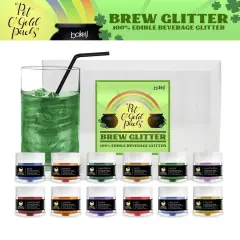 St. Patty's Day Pot O' Gold Collection Edible Glitter Brew Glitter Combo Pack B (12 PC SET)