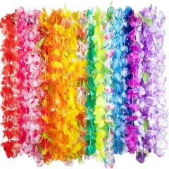 36 Counts Summer Hawaiian Leis Bulk, Tropical Flower Lei Hawaiian Lei Beach Hawaii Luau Party Favors Decoration Birthday Party Supplies(3 Dozen)