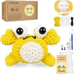 Crochet Kit for Beginners Adults: Cute Crab Animal Crochet Kit with Supplies &ndash; Includes Extra Yarn, Hook & Needles, Detailed Video & Instructions &ndash; Holiday Birthday Gift for Women Girls