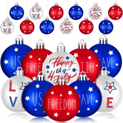 24 Pcs Patriotic Tree Ornaments 4th of July Independence Day Hanging Balls