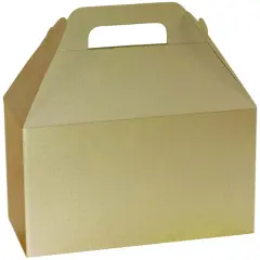Pack/6: Gold Metallic Gable Box - 8-1/2 x 5 x 5-1/2"