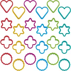 Cookie Cutter Set Of Heart, Star & Round Shapes 24 Pieces