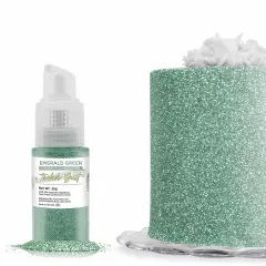 Bakell - Emerald Green Tinker Dust Edible Glitter (25g, 1x Spray Pump) for Food, Desserts, and Beverages!