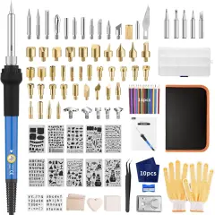 Wood Burning Kit 113pcs Professional Wood Burning Tool Adjustable Temperature Wood Burner Tools Set with Soldering Iron for Embossing Carving DIY Adults Crafts Beginners