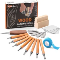 Wood Carving Tools Kit for Beginners 23pcs Hand Carving Knife Set Craft Engraving Supplies Include All-Purpose Cutting Knife and with Cut Resistant Gloves for Kids Adults Woodcrafts DIY