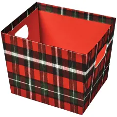 Pack/3: Christmas Plaid Baskety Tray - 12 x 9-1/2 x 4-1/2"
