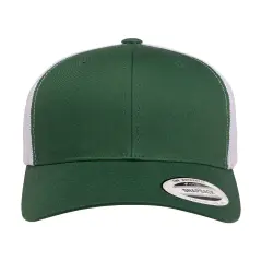 YP Classics&reg; Adult Retro Trucker Cap Vintage & Stylish Fit EVERGREEN/ WHITE