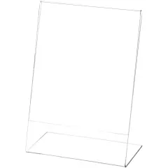 Plymor Clear Acrylic Sign Display / Literature Holder (Angled), 5" W x 7" H