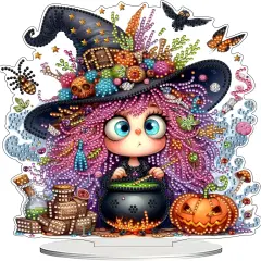 DIY 5D Tabletop Diamond Art Painting Kit (Halloween Witch)