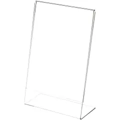 Plymor Clear Acrylic Sign Display / Literature Holder (Angled), 5.5" W x 8.5" H