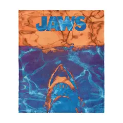 Universal Jaws Silk Touch Throw Blanket Neon Poster