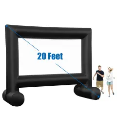 Costway 14FT\16FT\18FT\20FT InflatableProjector Screen Projection Outdoor Home Theater W/ Blower