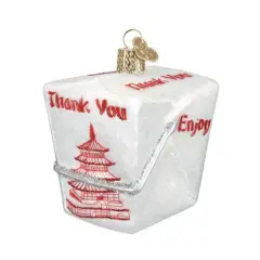 Old World Christmas 2.75 In Chinese Take-Out Christmas Tree Ornament , Food Container Multicolored