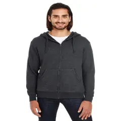 Unisex Triblend French Terry Full-Zip BLACK HEATHER