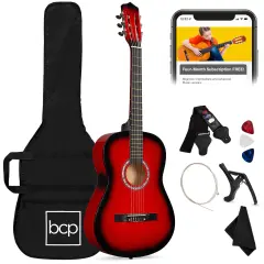 Best Choice Products 38in Beginner Acoustic Guitar Starter Kit w/ Gig Bag, Strap, Strings Redburst