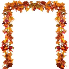 4 Pack Fall Maple Leaf Garland Artificial Maple Garland